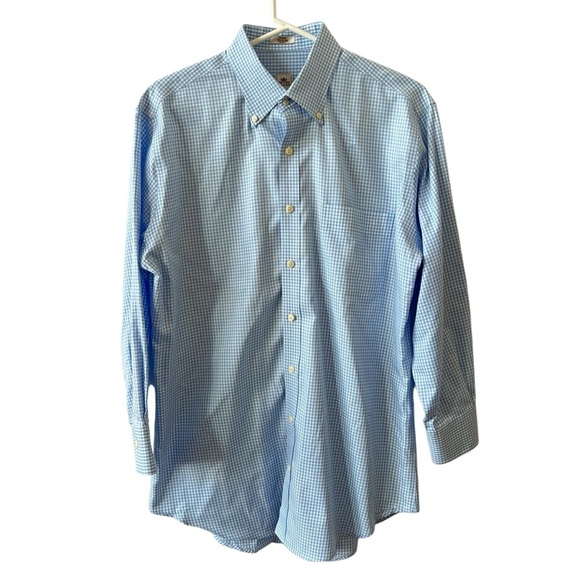 PETER MILLAR SHIRT MEN M BUTTON UP CHECK NANOLUXE EASY CARE COTTON PREPPY OFFICE - Picture 2 of 12